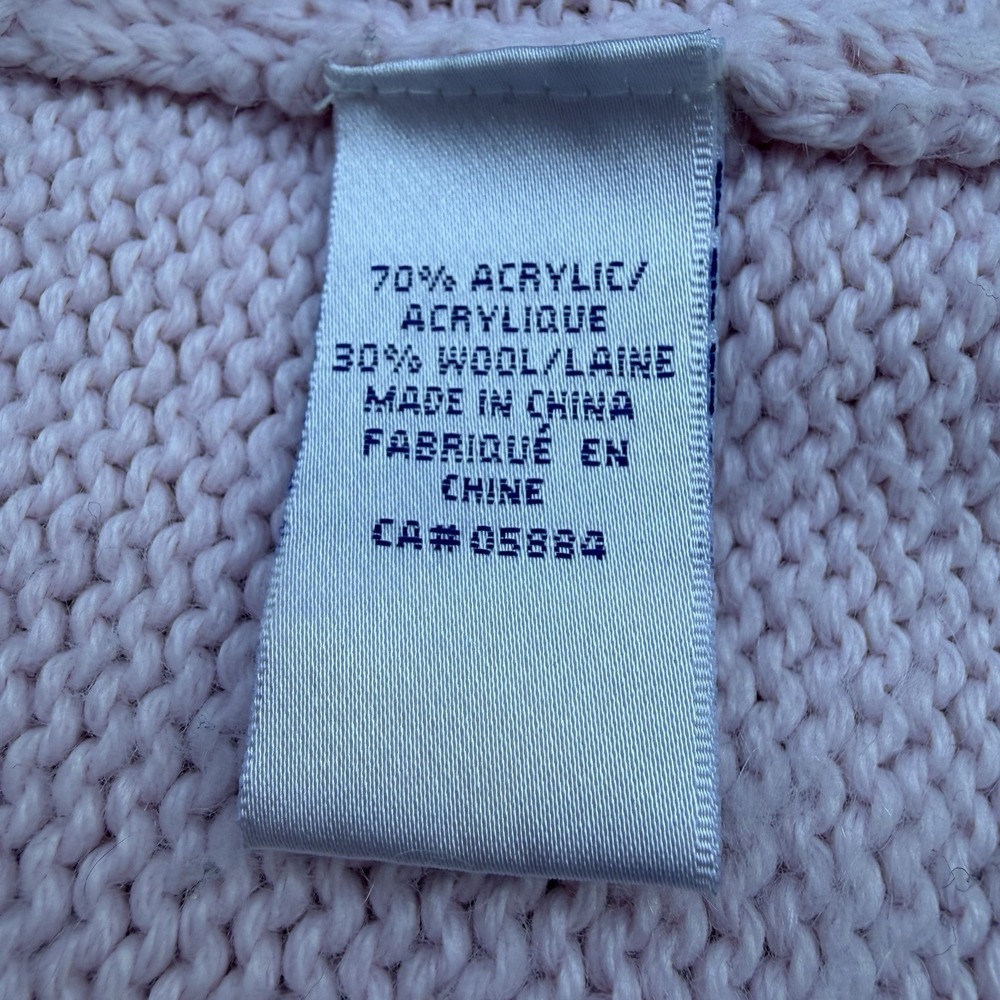 Vintage Tabi Pink Zip Knit Cardigan Sequins Embroidery Coquette Mock Neck M - Picture 5 of 10